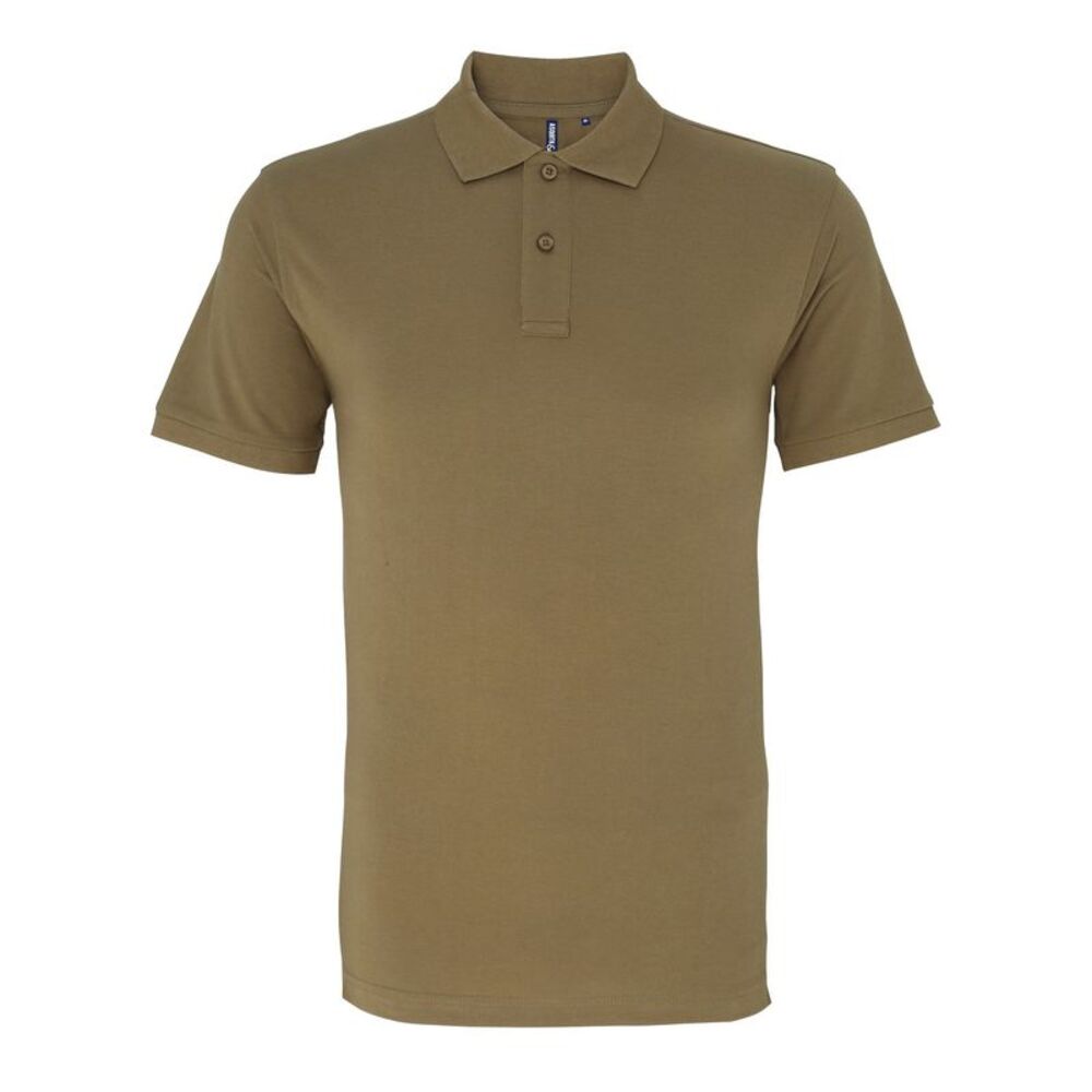 Asquith & Fox Mens Plain Polo Shirt / Khaki